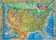 Buy map Dinos Illustrated Map of the USA 38 x 54