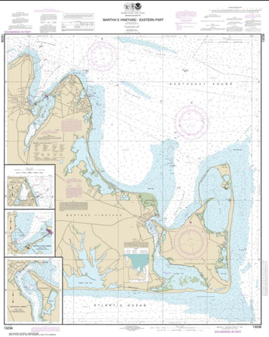 Buy map Marthas Vineyard Eastern Part; Oak Bluffs Harbor; Vineyard Haven Harbor; Edgartown Harbor (13238-16) by NOAA