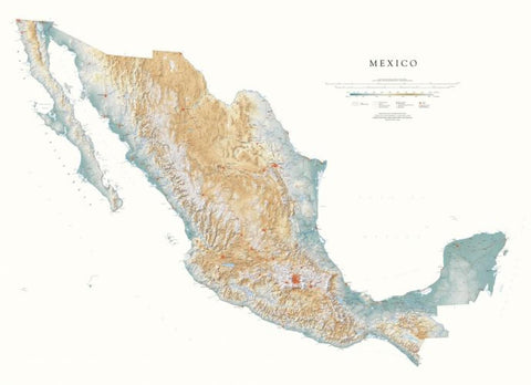 Buy map Mexico--Physical, Laminated Wall Map by Raven Maps