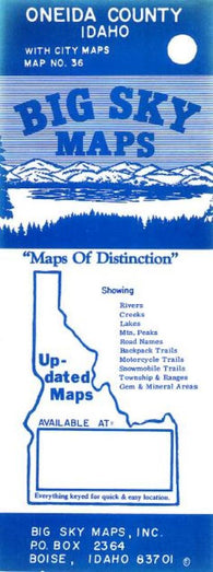 Buy map Oneida County, Idaho by Big Sky Maps
