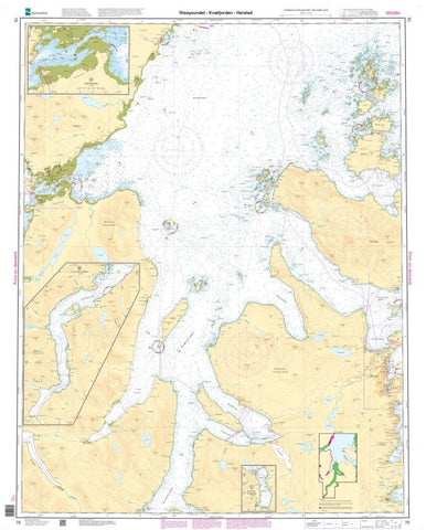 Buy map RISØYSUNDET-KVÆFJORDEN-HARSTAD (79) by Kartverket
