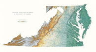 Buy map Virginia, Maryland, Delaware, & DC - Physical, Laminated Wall Map by Raven Maps