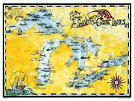 Buy map Great Lakes, Shipwreck Map by Avery Color Studios