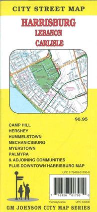 Buy map Harrisonburg, Lebanon, Carlisle Pennsylvania City Street Map by GM Johnson