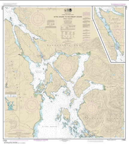 Buy map Sitka Sound to Salisbury Sound, Inside Passage; Neva Str.-Neva Pt. to Zeal Pt. (17324-15) by NOAA