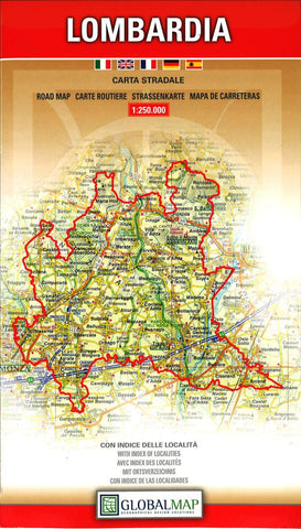 Buy map Lombardia, Italy by Litografia Artistica Cartografica