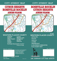 Buy map Roseville, Rocklin, Citrus Heights, Auburn and Folsom, California by GM Johnson