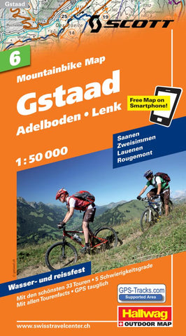 Buy map Gstaad, Lenk, and Adelboden Mountainbike Map by Hallwag