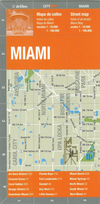 Buy map Miami, Bilingual City Map by deDios