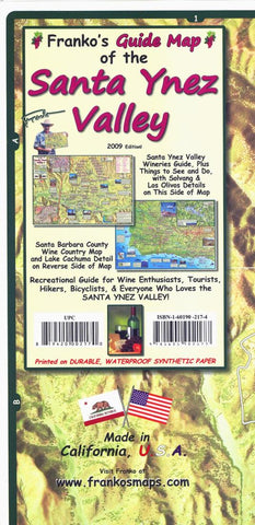 Buy map California Map, Santa Ynez Valley Wine Country, folded, 2009 by Frankos Maps Ltd.