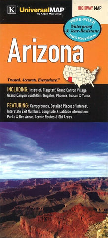 Buy map Arizona State Waterproof Map by Kappa Map Group