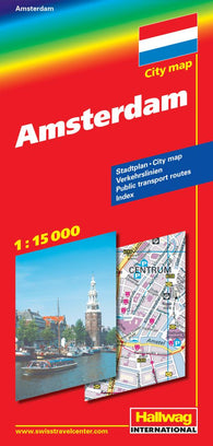 Buy map Amsterdam, Netherlands by Hallwag