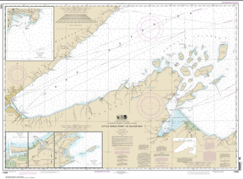 Buy map Little Girls Point to Silver Bay, including Duluth and Apostle Islands; Cornucopia Harbor; Port Wing Harbor; Knife River Harbor; Two Harbors (14966-28) by NOAA