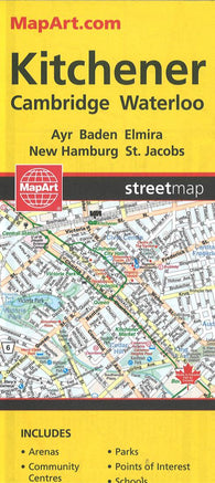 Buy map Kitchener : Cambridge : Waterloo : Ayr, Baden, Elmira, New Hamburg, St. Jacobs : streetmap