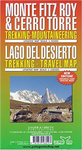 Buy map Monte Fitz Roy, Cerro Torre and Lago Del Desierto by Zagier y Urruty