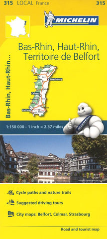 Buy map Bas Rhin, Haut Rhin, France (315) by Michelin Maps and Guides