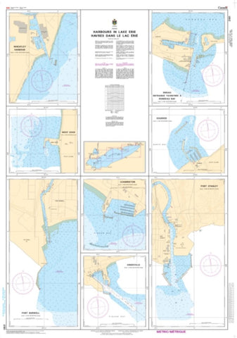 Buy map Harbours in Lake Erie by Canadian Hydrographic Service