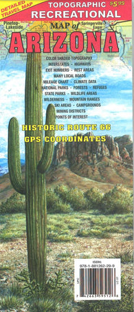 Buy map Topographic recreational map of Arizona