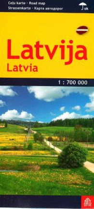 Buy map Latvia road map, laminated by Jana Seta