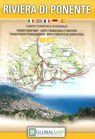 Buy map Riviera di Ponente and Costa Azzurra, Italy by Litografia Artistica Cartografica