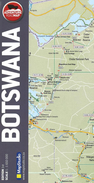 Buy map Botswana adventure road map : scale 1: 650 000