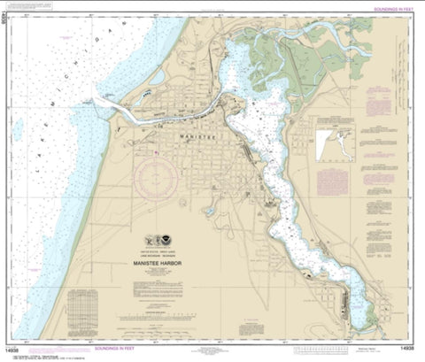 Buy map Manistee Harbor and Manistee Lake (14938-24) by NOAA