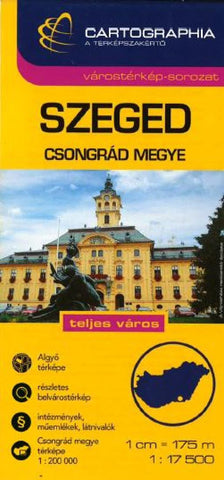 Buy map Szeged, Hungary by Cartographia
