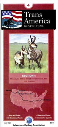 Buy map TRANSAMERICA BICYCLE TRAIL #4 : Missoula, Montana - West Yellowstone, Montana (329 mi.)