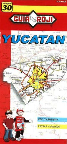 Buy map Yucatan, Mexico, State Map by Guia Roji