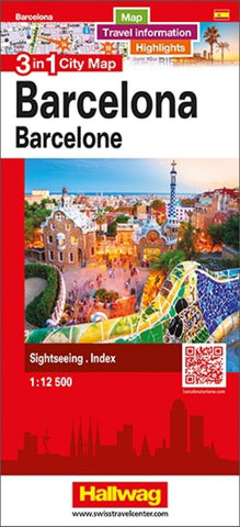 Buy map Barcelona 3 in 1 City Map by Hallwag