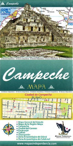 Buy map Campeche, Mexico, State and Major Cities Map by Ediciones Independencia