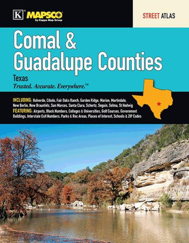 Buy map Comal and Guadalupe Counties, TX, Street Atlas by Kappa Map Group