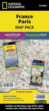 Buy map France & Paris Map Pack Bundle by National Geographic Maps