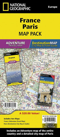 Buy map France & Paris Map Pack Bundle by National Geographic Maps