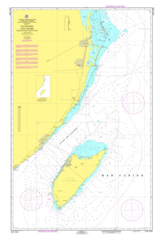 Buy map Isla Mujeres a Isla Cozumel by Secretaria de Marina