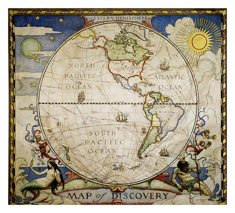 Buy map Map of Discovery, Western Hemisphere [Tubed]