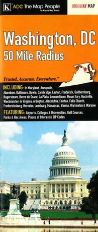 Buy map Washington, DC, 50-mile radius by Kappa Map Group