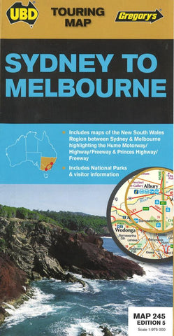 Buy map Sydney to Melbourne, Australia by Universal Publishers Pty Ltd