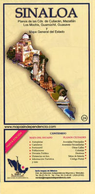 Buy map Sinaloa, Mexico, State and Major Cities Map by Ediciones Independencia