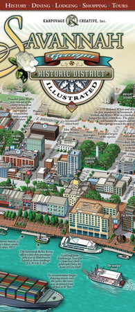 Buy map Savannah, Georgia, Historic District, illustrated by Karpovage Creative, Inc.