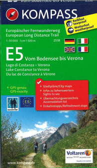 Buy map E5: From Lake Constance to Verona Hiking Map
