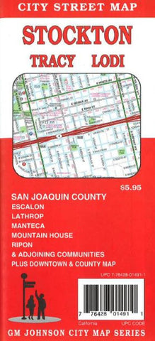 Buy map Stockton, Tracy and Lodi, California by GM Johnson