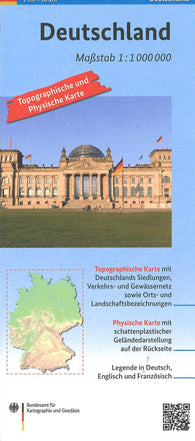 Buy map Deutschland: maßstab : 1:1 000 000 : topographische und physische karte