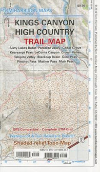 Buy map Kings Canyon High Country Trail Map by Tom Harrison Maps