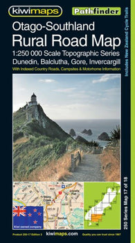 Buy map Otago-Southland Rural Roads, New Zealand, Topographic Map by Kiwi Maps
