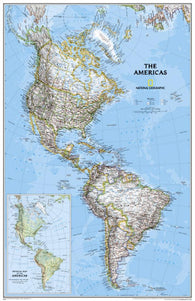 Buy map The Americas Classic Map [Laminated]