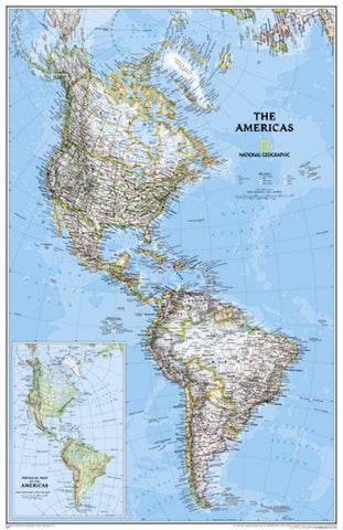 Buy map The Americas Classic Map [Laminated]