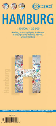 Buy map Hamburg, Germany by Borch GmbH.