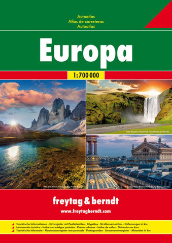 Buy map Europe, Road Atlas, Soft Cover by Freytag-Berndt und Artaria