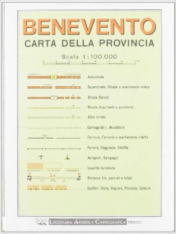 Buy map Benevento Province, Italy by Litografia Artistica Cartografica